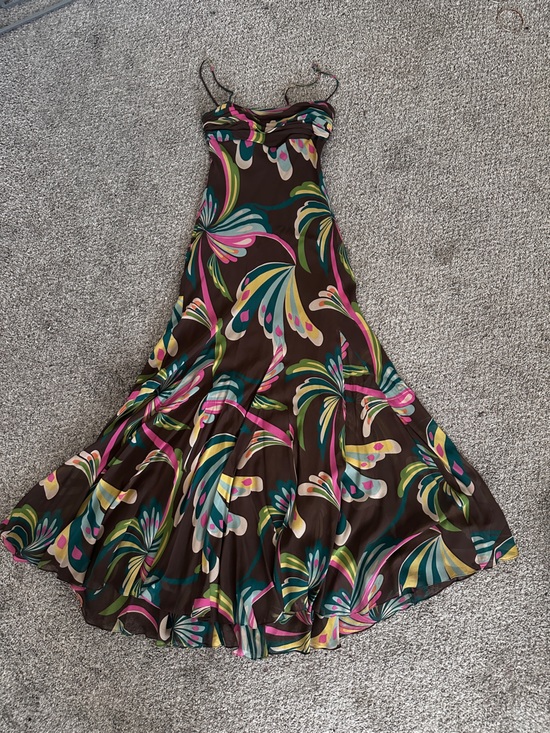 BCBGMaxAzria Dresses & Skirts - Vintage BCBG Max Azria 100% Silk Bias Cut Botanical Maxi Dress | Size 2 | Y2K